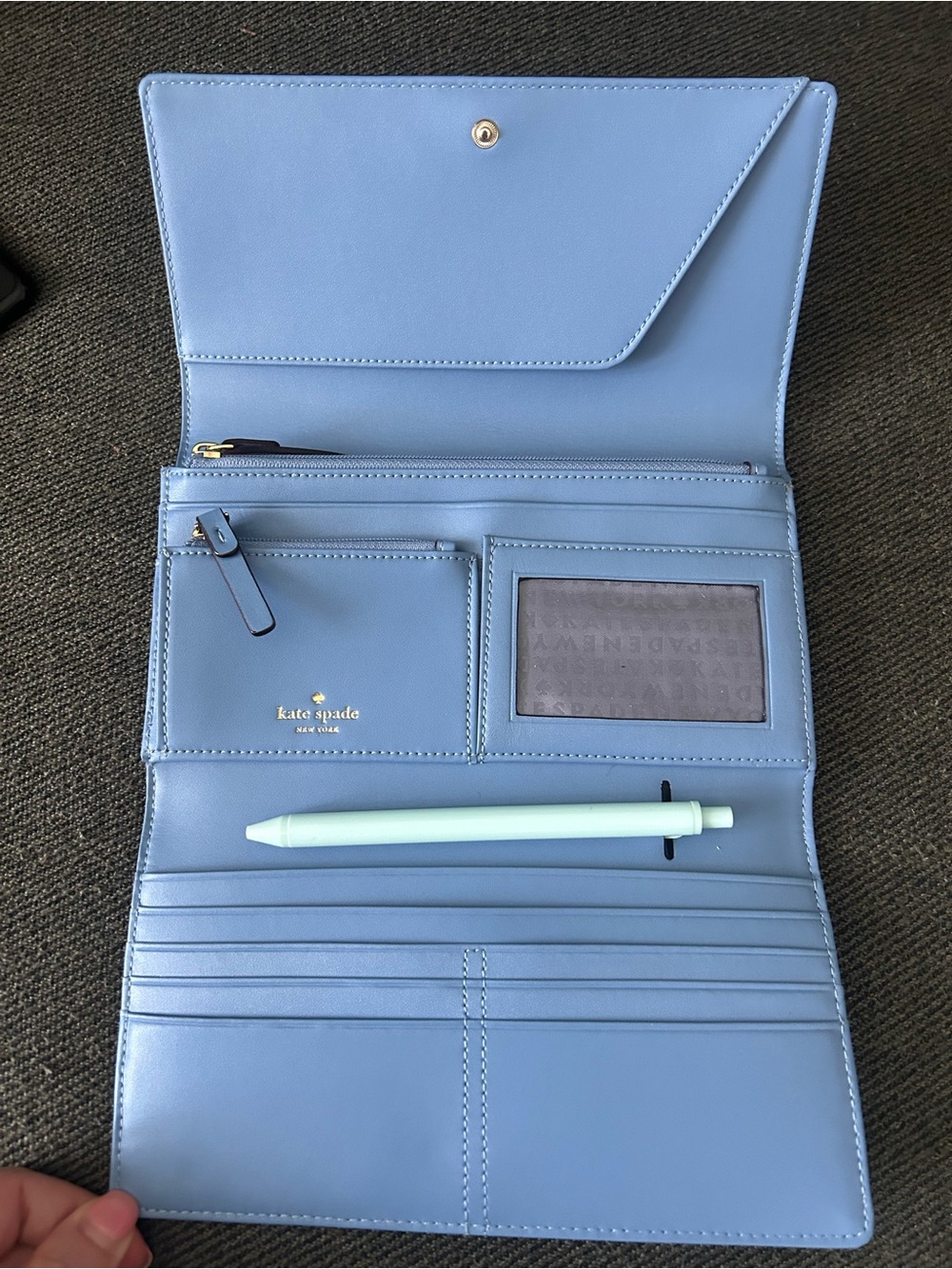 Kate Spade Bristol Blue Croc Embossed Clutch/Wallet - Picture 7 of 8
